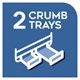 2 crumb trays